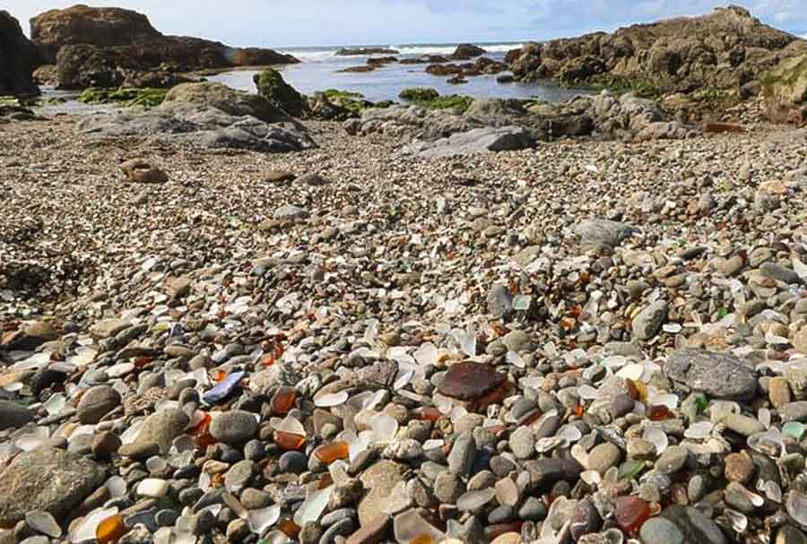Go beach combing for glass at the glass beach