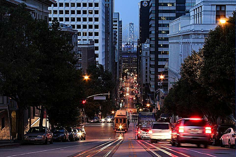 California Street with cable cars