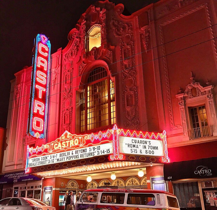 Castro Theater at night